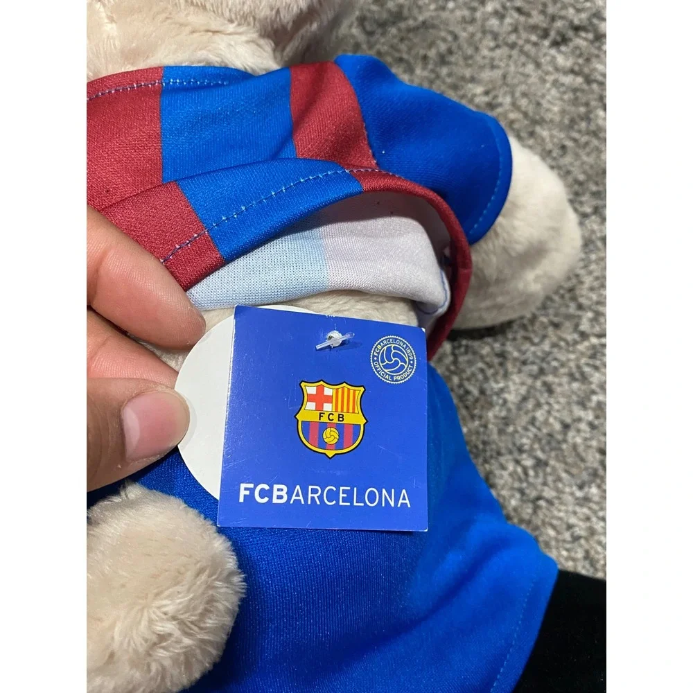 FC Barcelona Plush Bear Unisex OS Tan New Soccer Fan Gear Kit Jersey